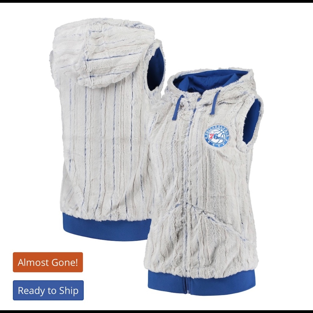 Sixers soft fuzzy hooded vest